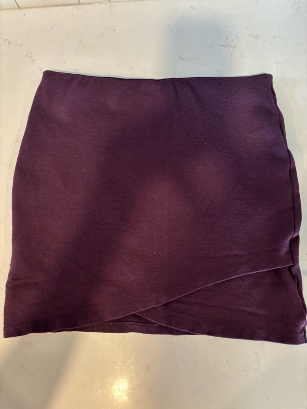 Sunday Best Deep Purple Wrap-Detail Mini Skirt